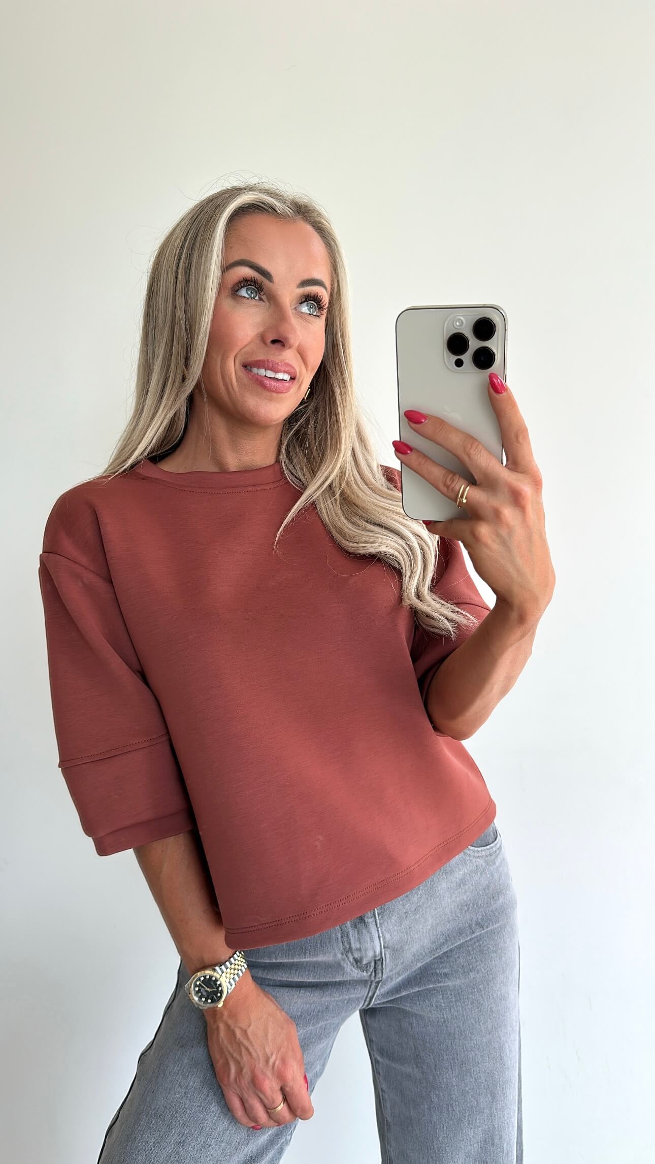 SANDIE Sweat Top - terracotta