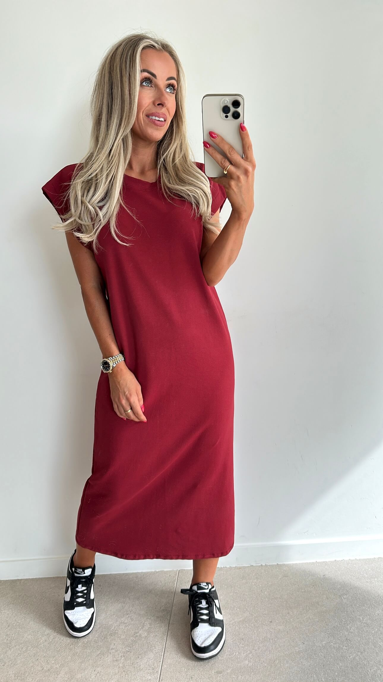 TRICIA T-shirt Dress - bordeaux