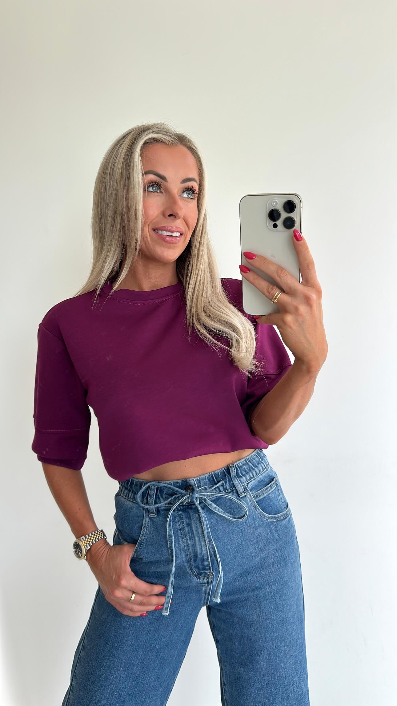 SANDIE Sweat Top - plum