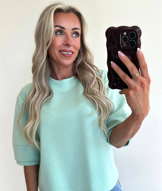 SANDIE Sweat Top - turquoise