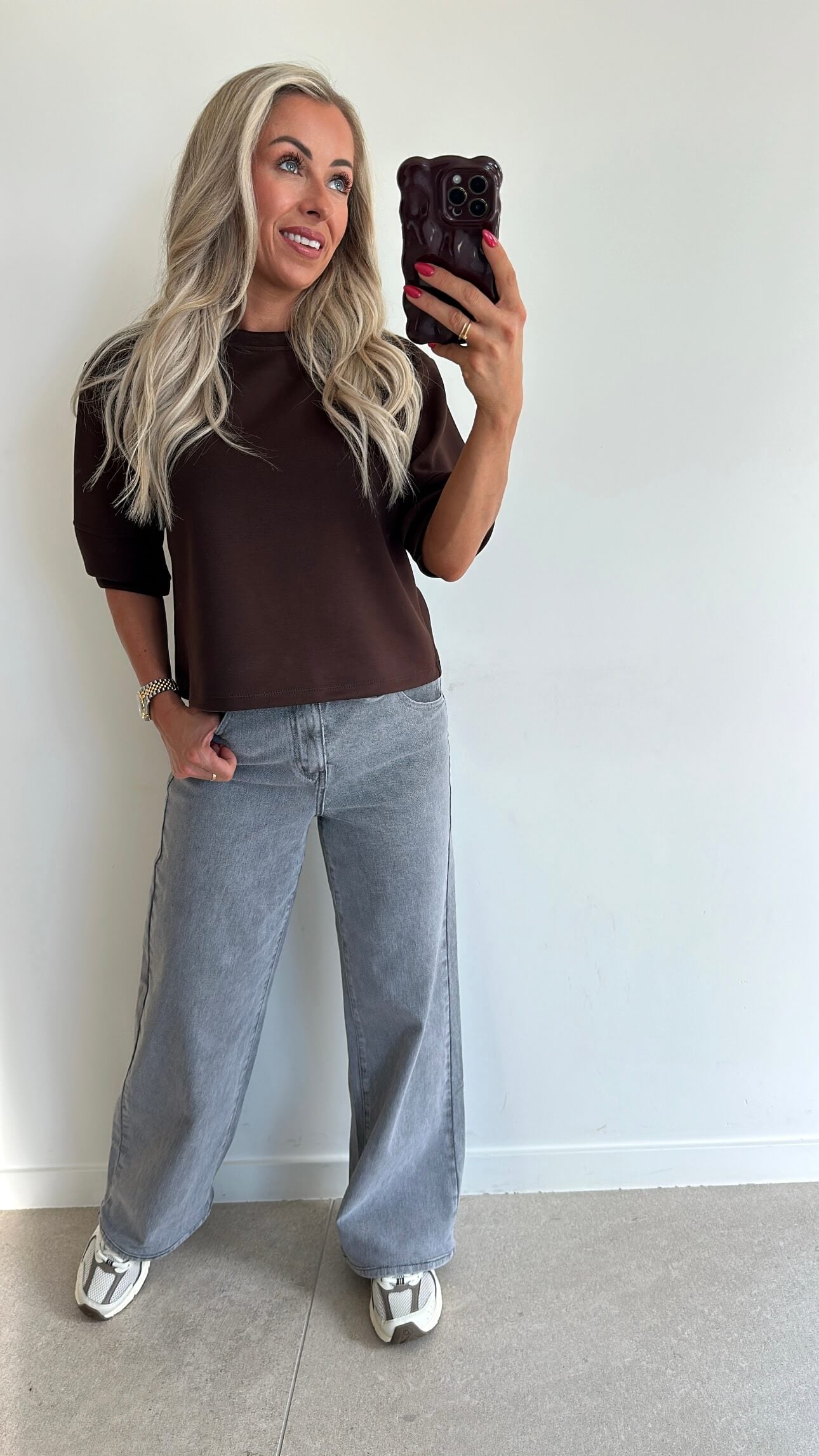 SANDIE Sweat Top - brown
