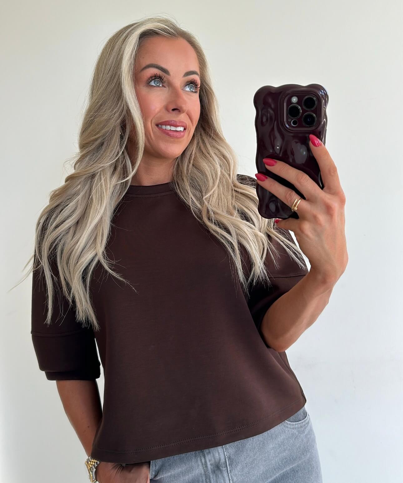 SANDIE Sweat Top - brown