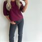 SANDIE Sweat Top - burgundy