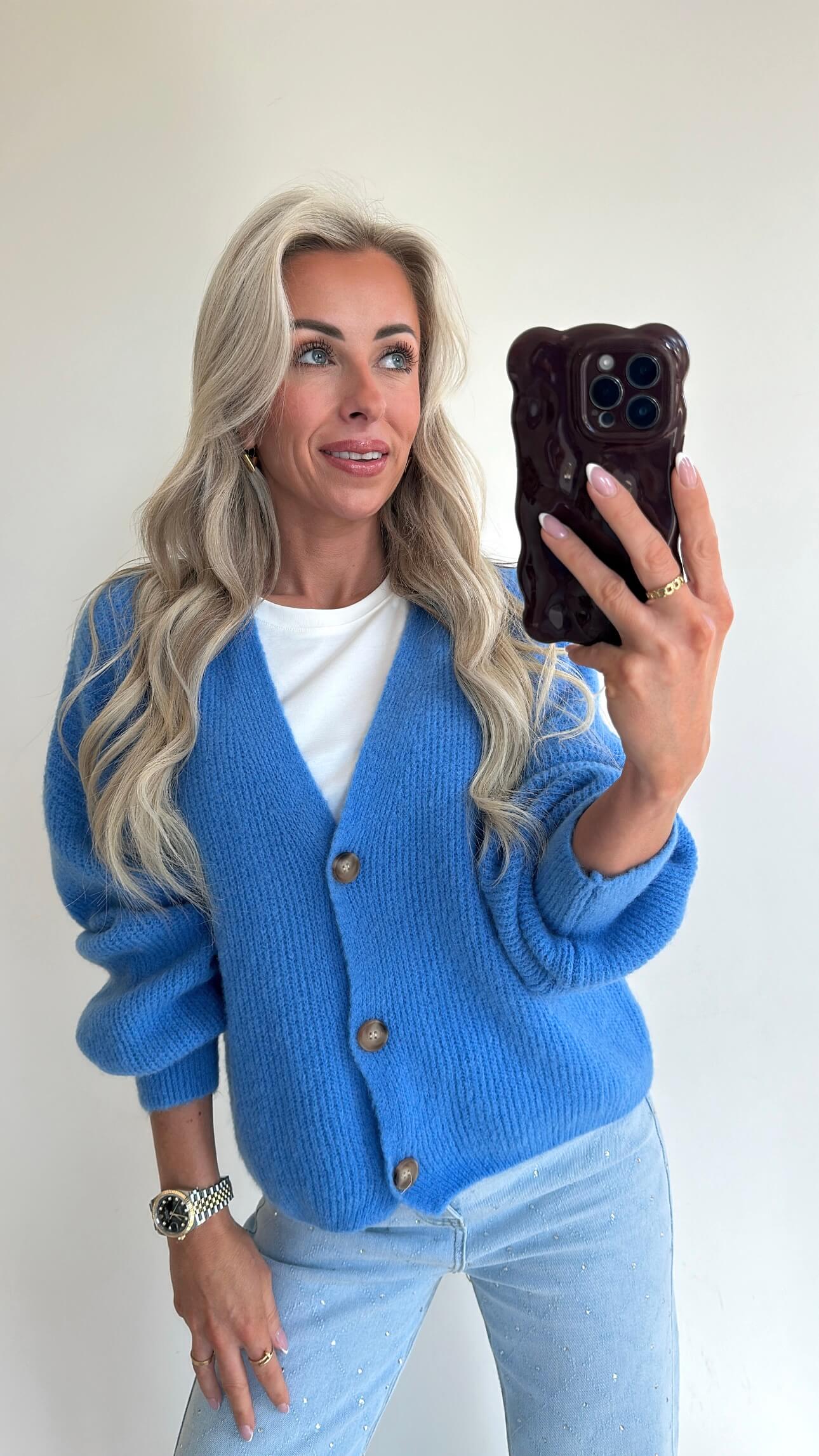 CAMILLE Cardigan - perfect blue