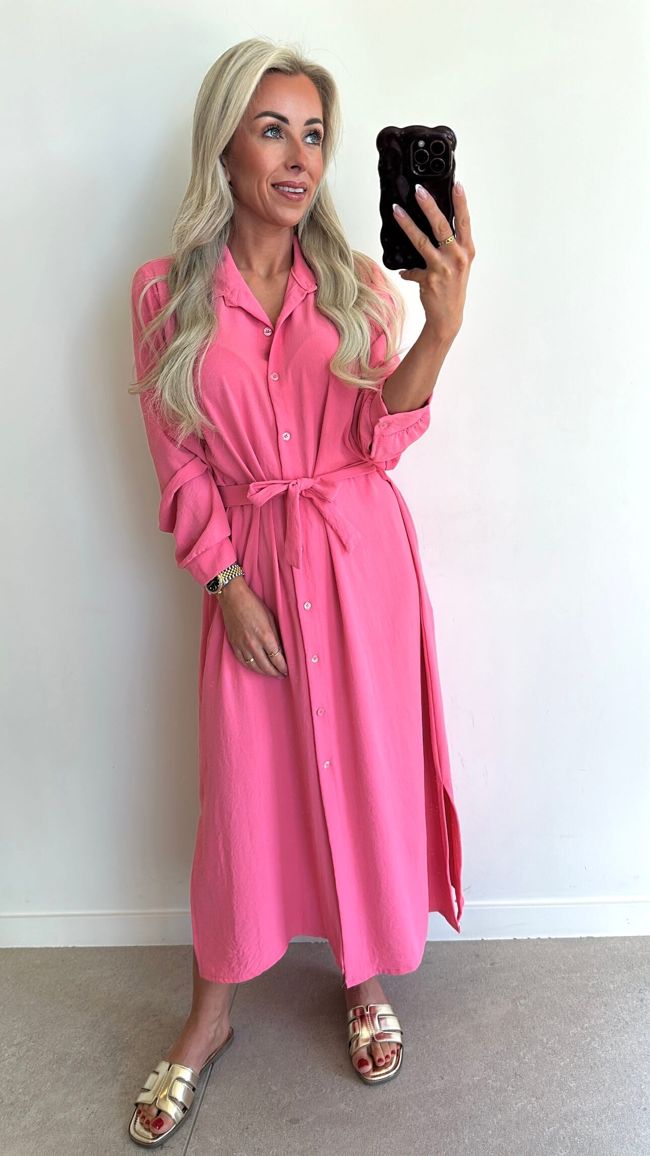 SOPHIE Dress Long - flamingo
