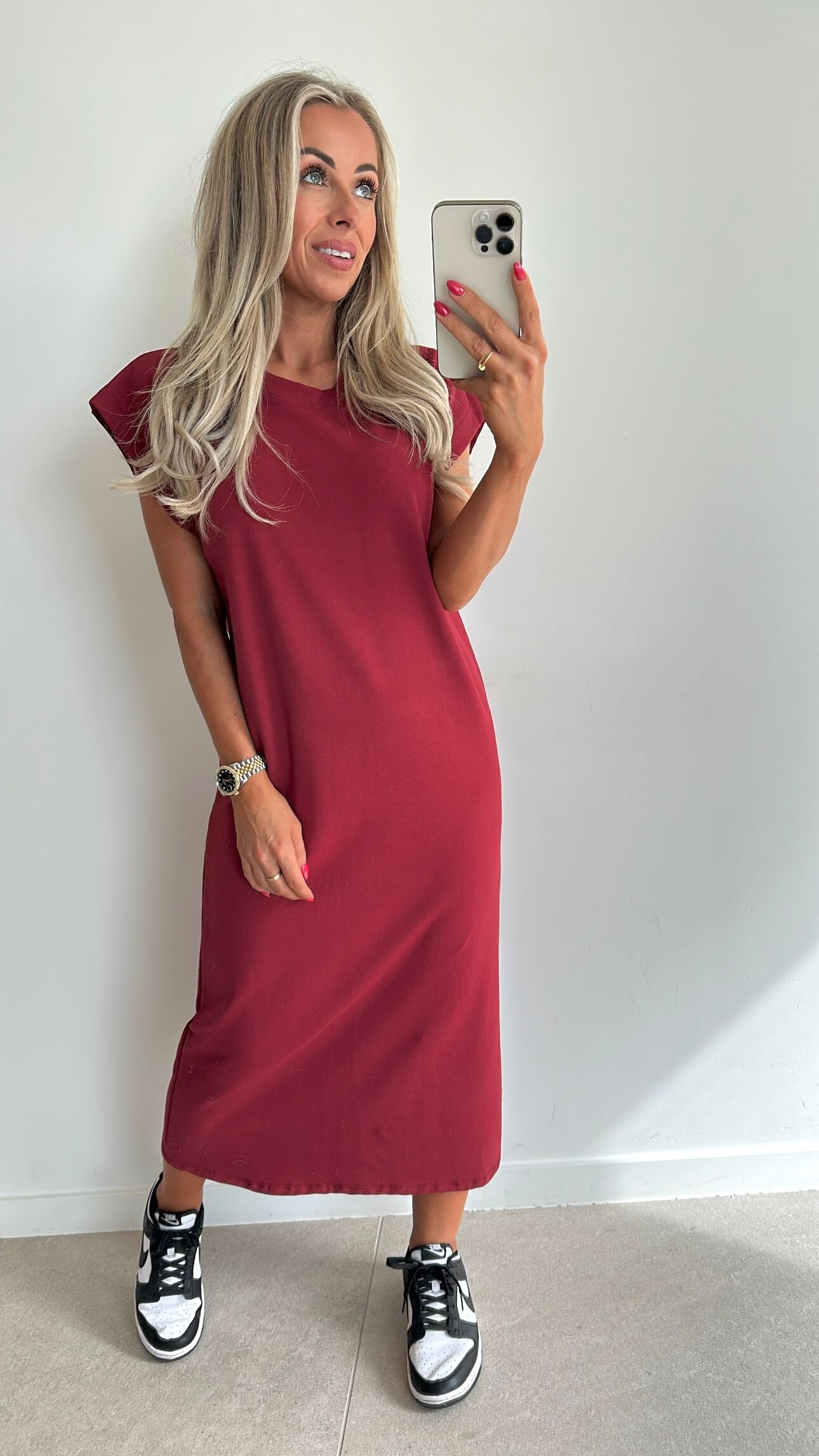 TRIXIE T-shirt Dress - bordeaux