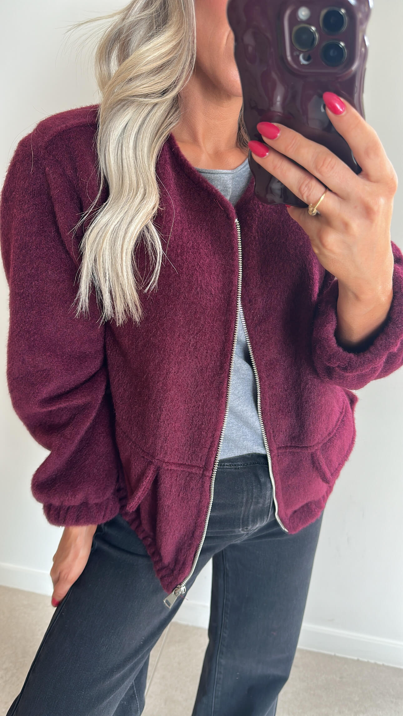 BONNIE Bomber - burgundy