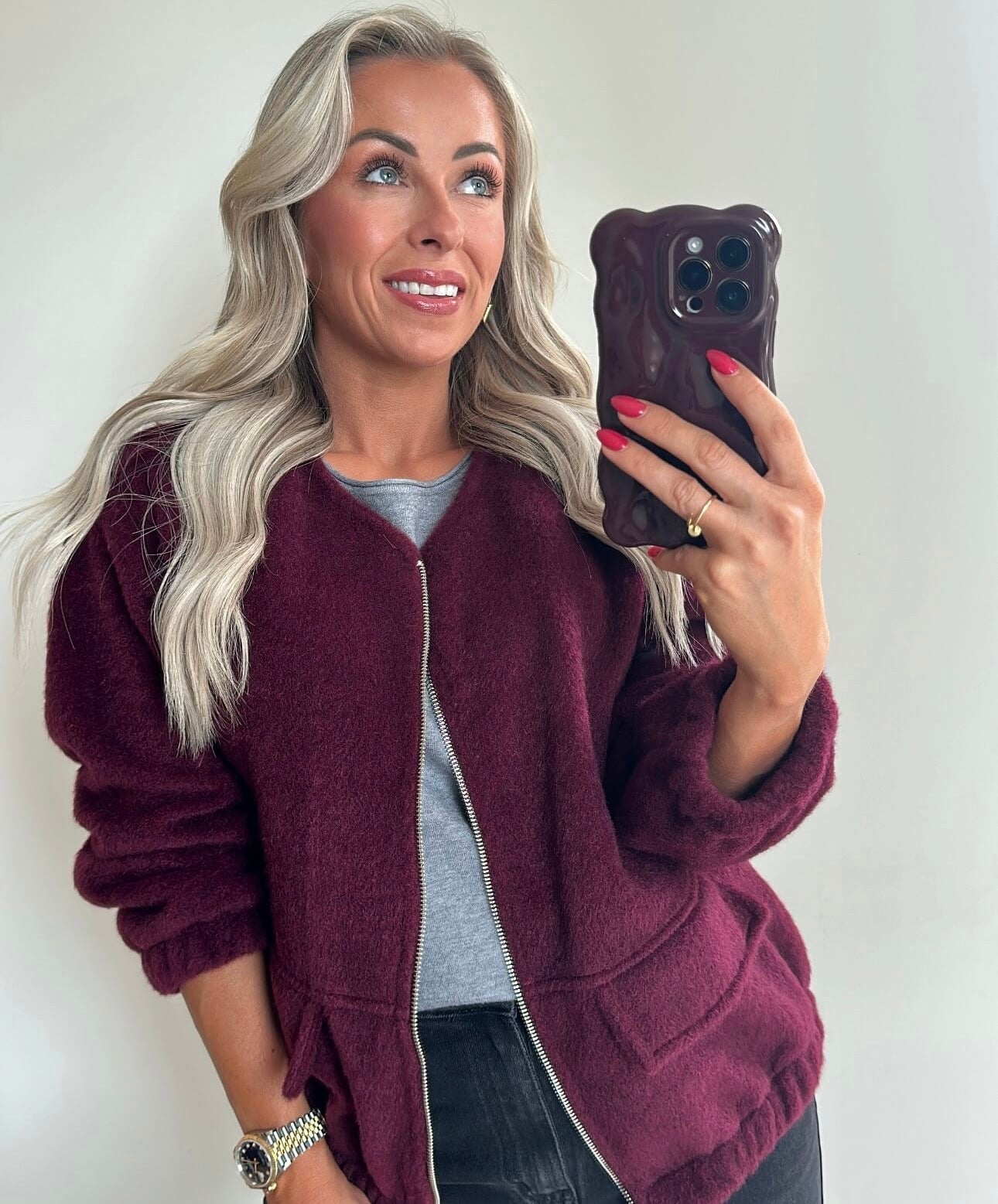 BONNIE Bomber - burgundy