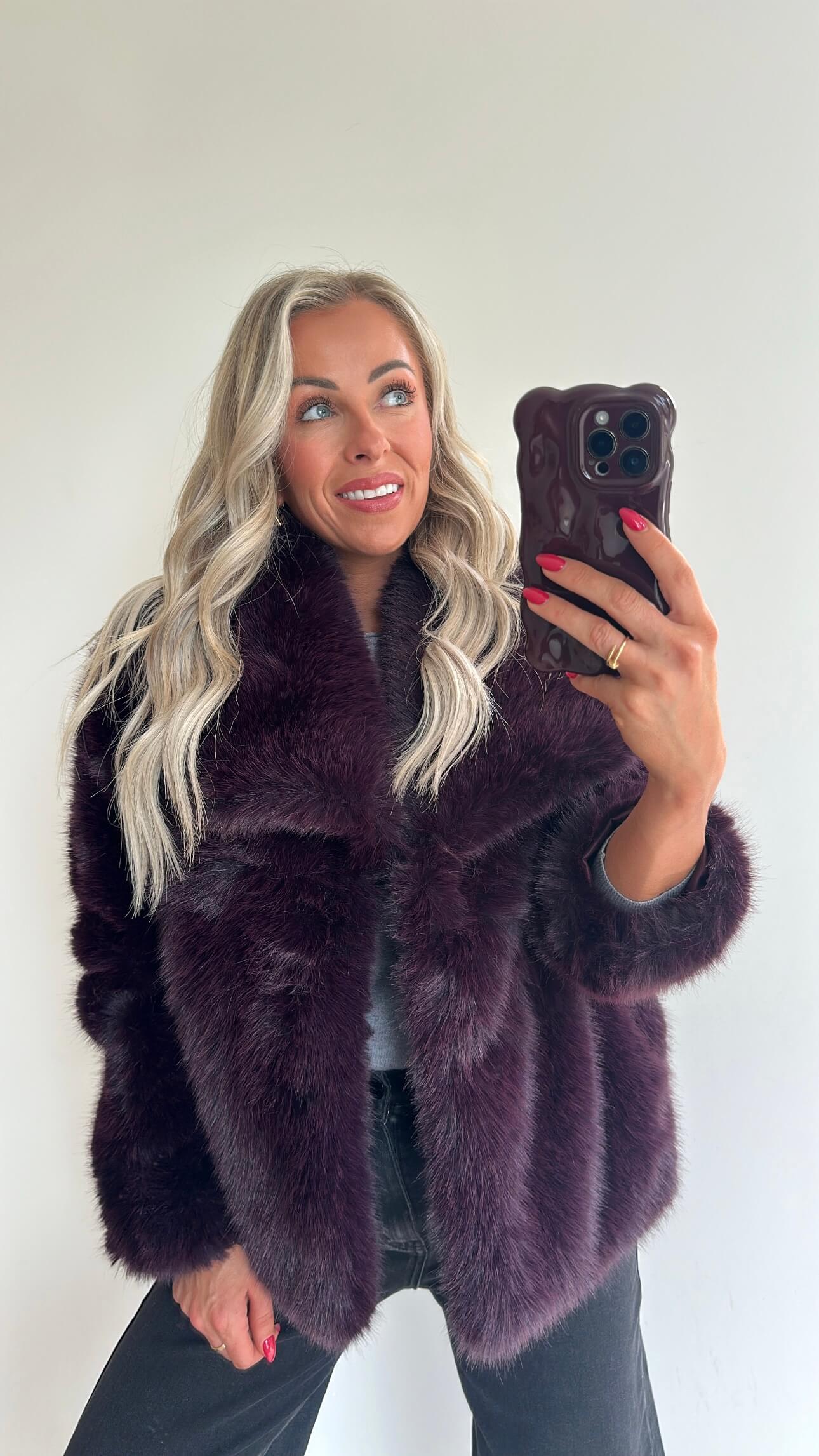 CAMILLA Coat - aubergine burgundy