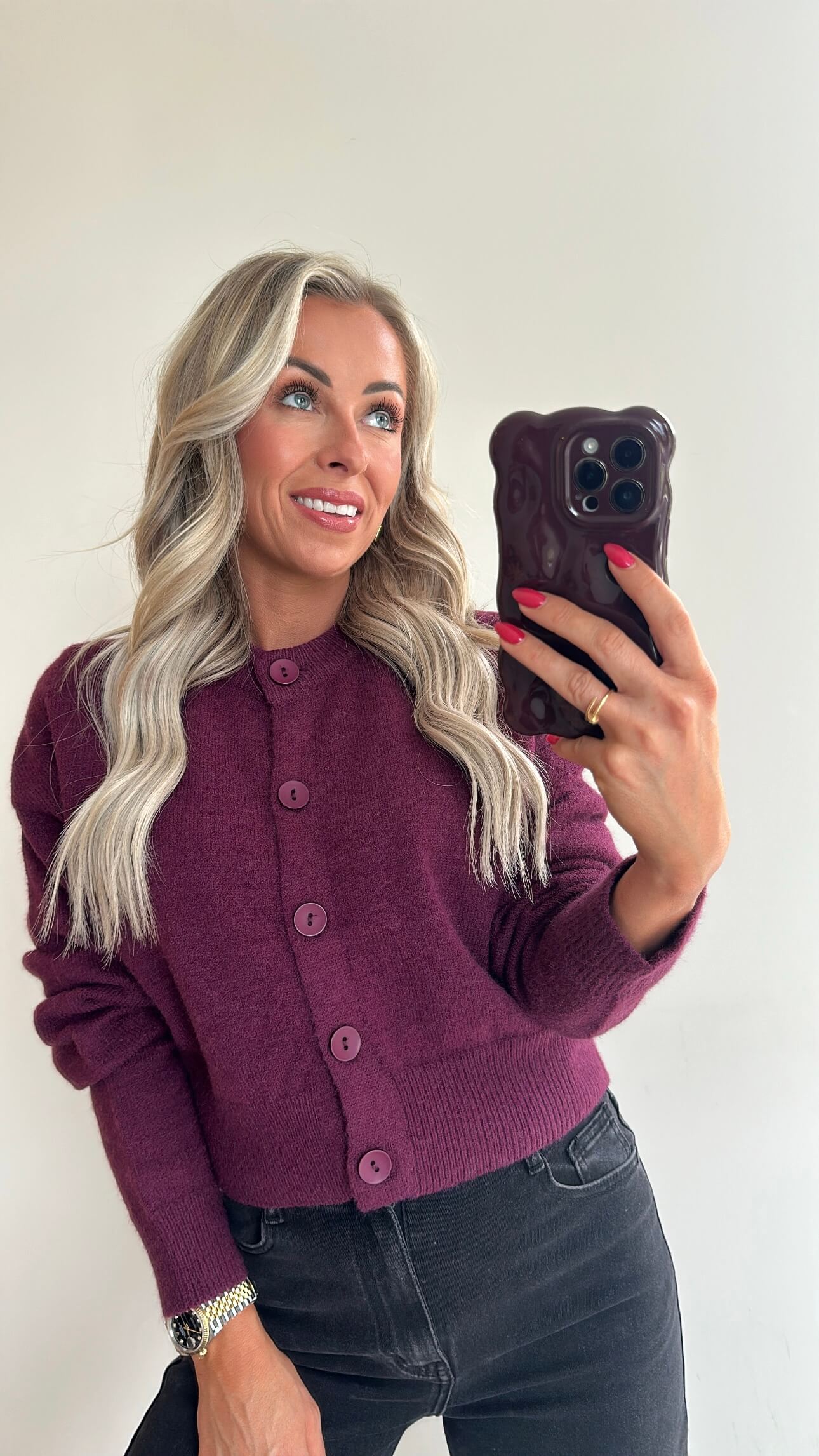 CALLIE Cardigan - burgundy