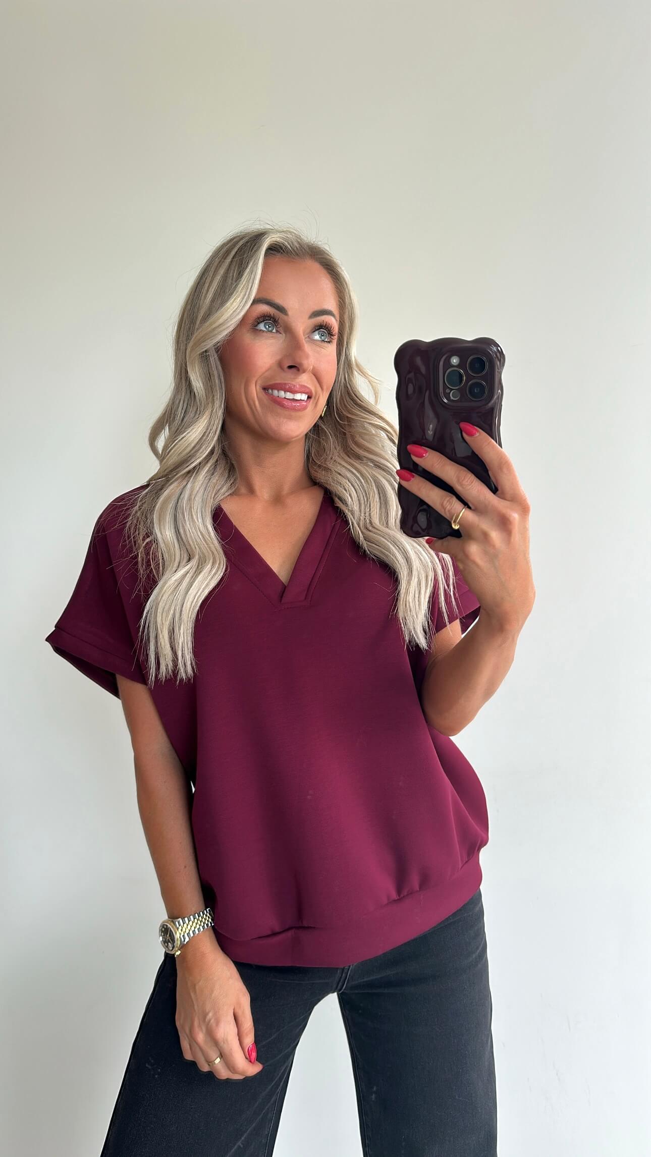 VIV Sweat Top - burgundy