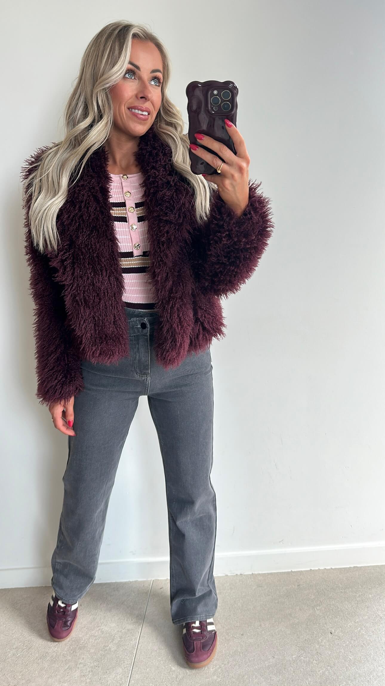 CELINE Coat - burgundy