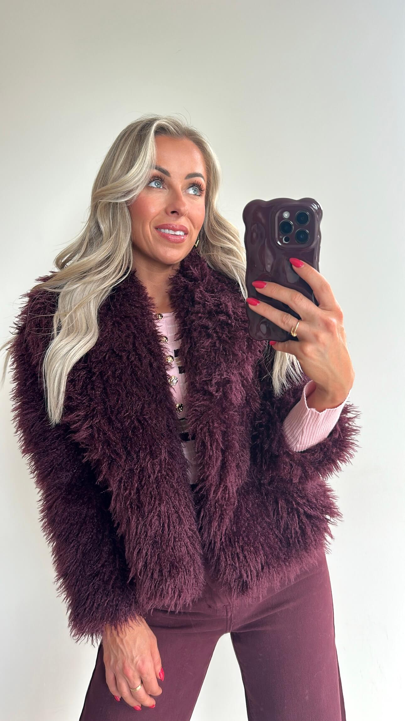 CELINE Coat - burgundy