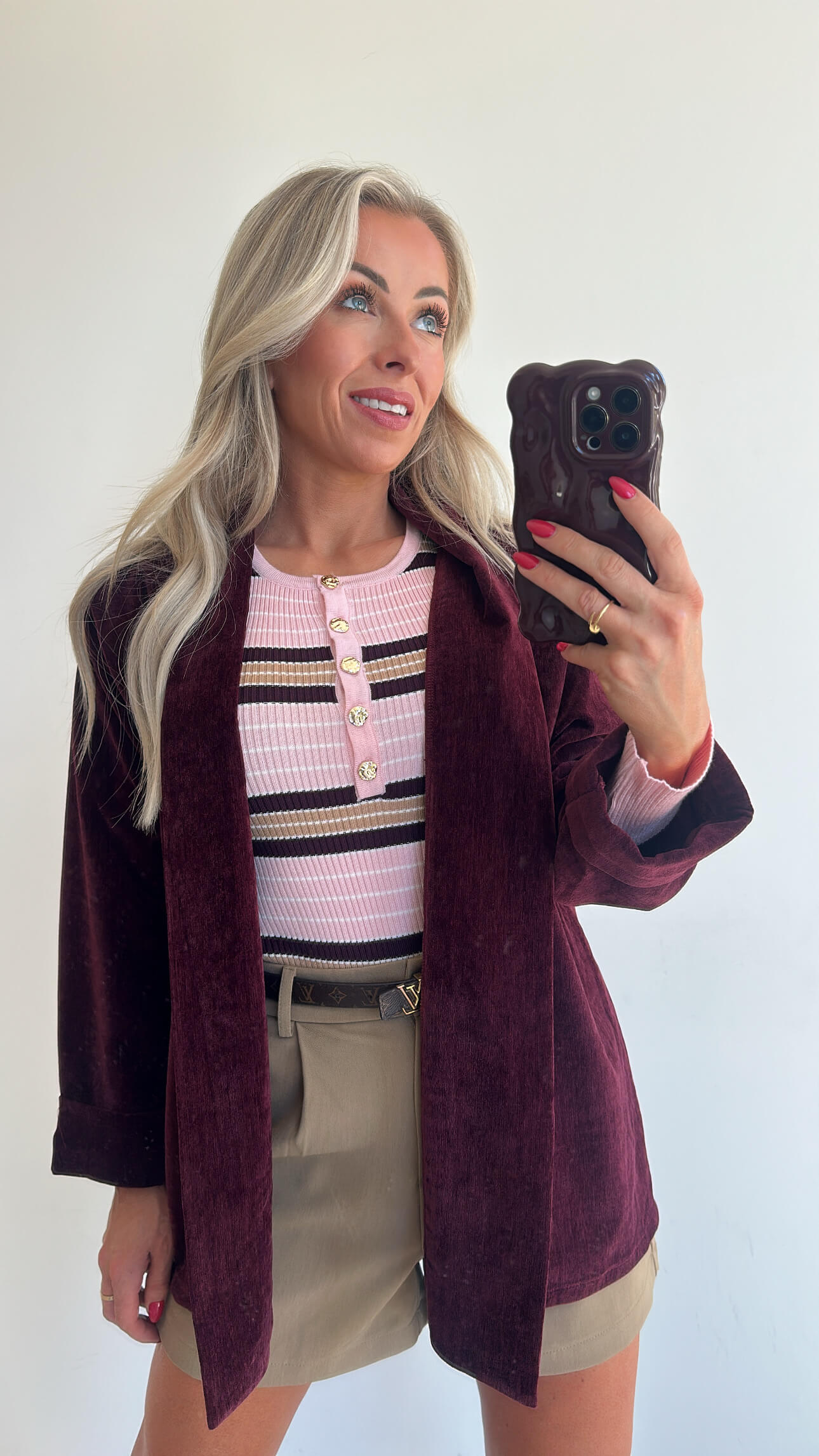 BLAKE Blazer - velours burgundy