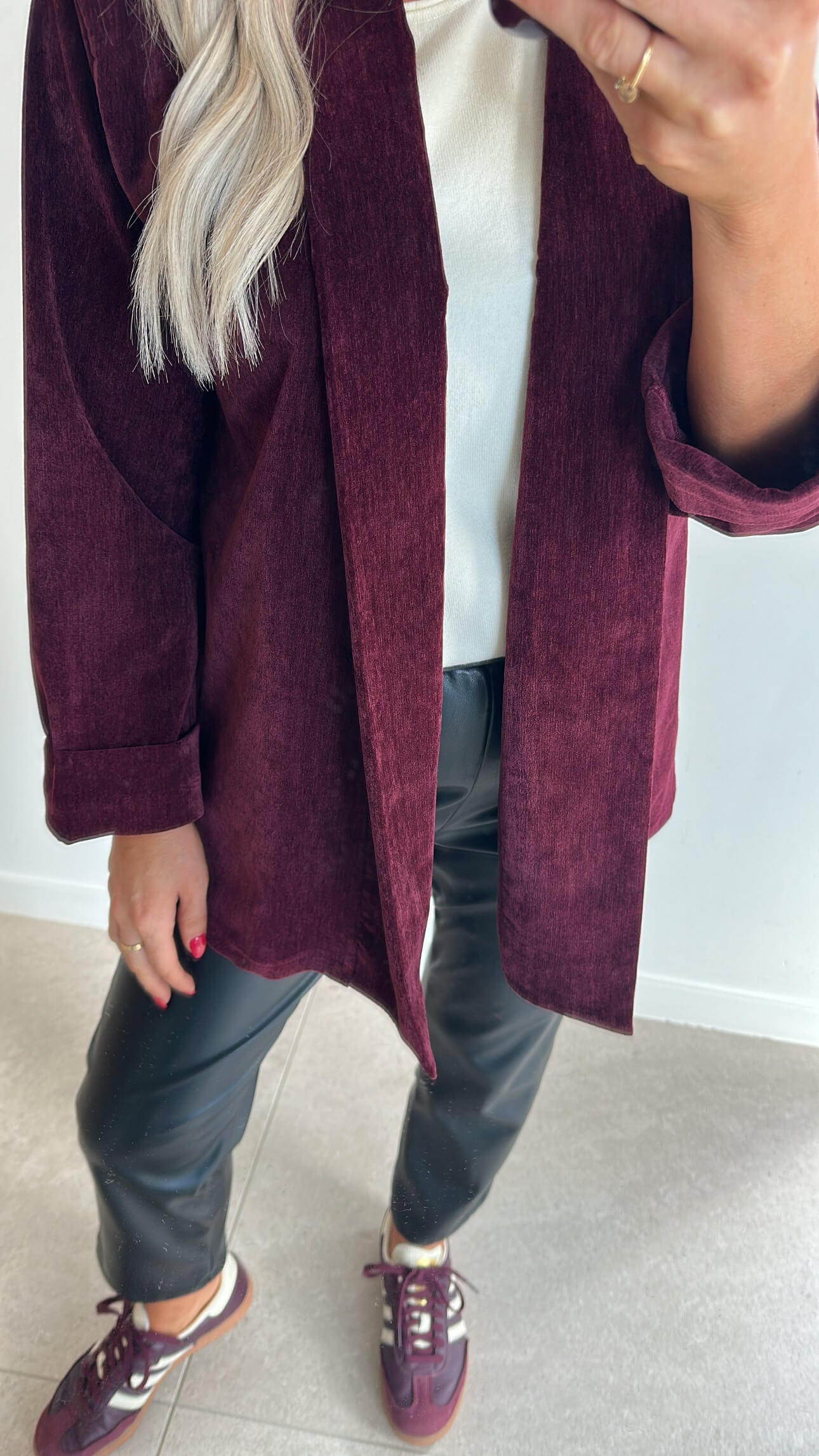 BLAKE Blazer - velours burgundy