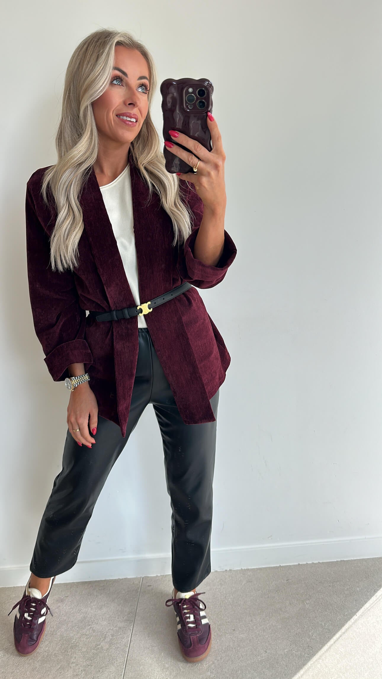 BLAKE Blazer - velours burgundy
