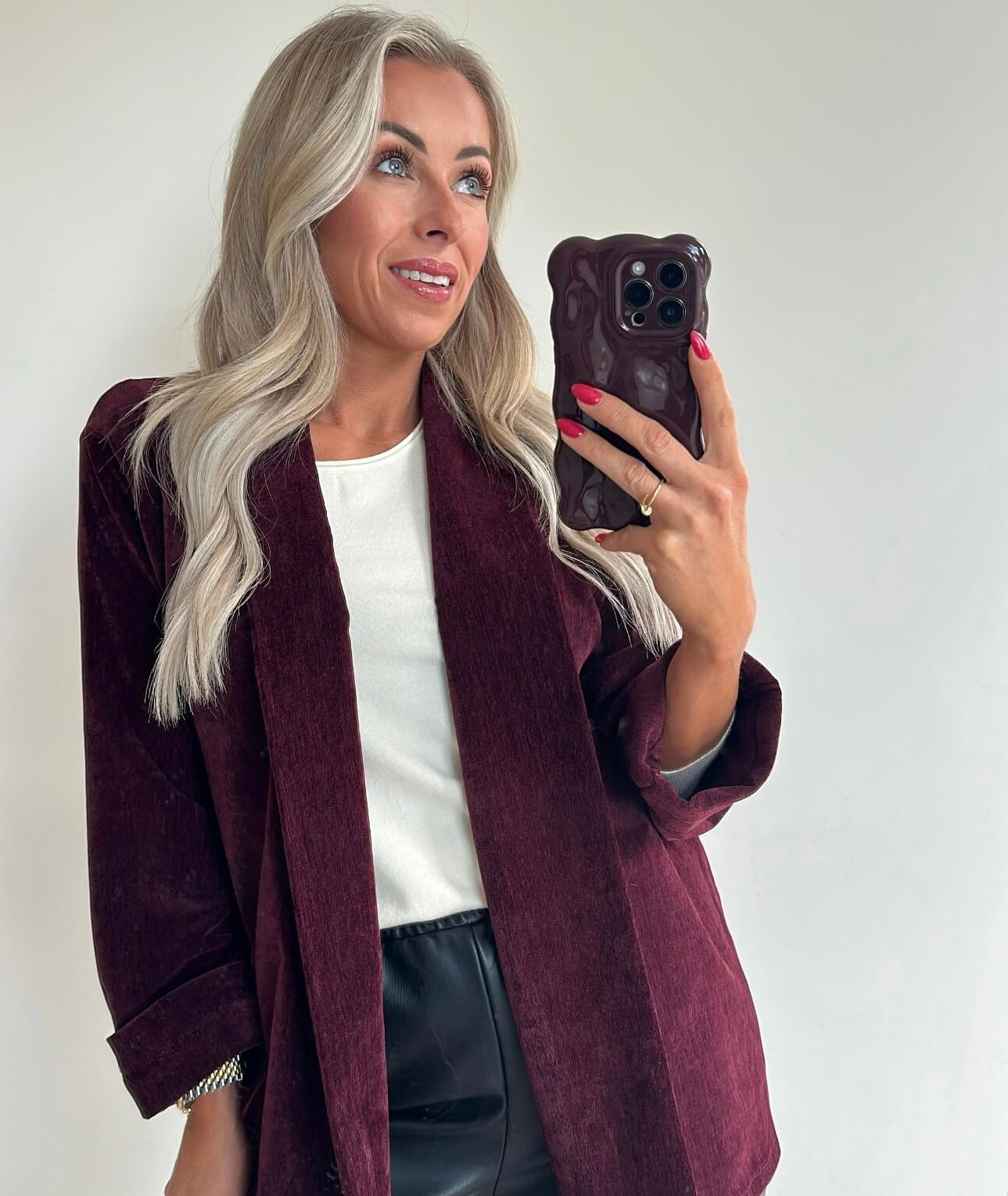 BLAKE Blazer - velours burgundy