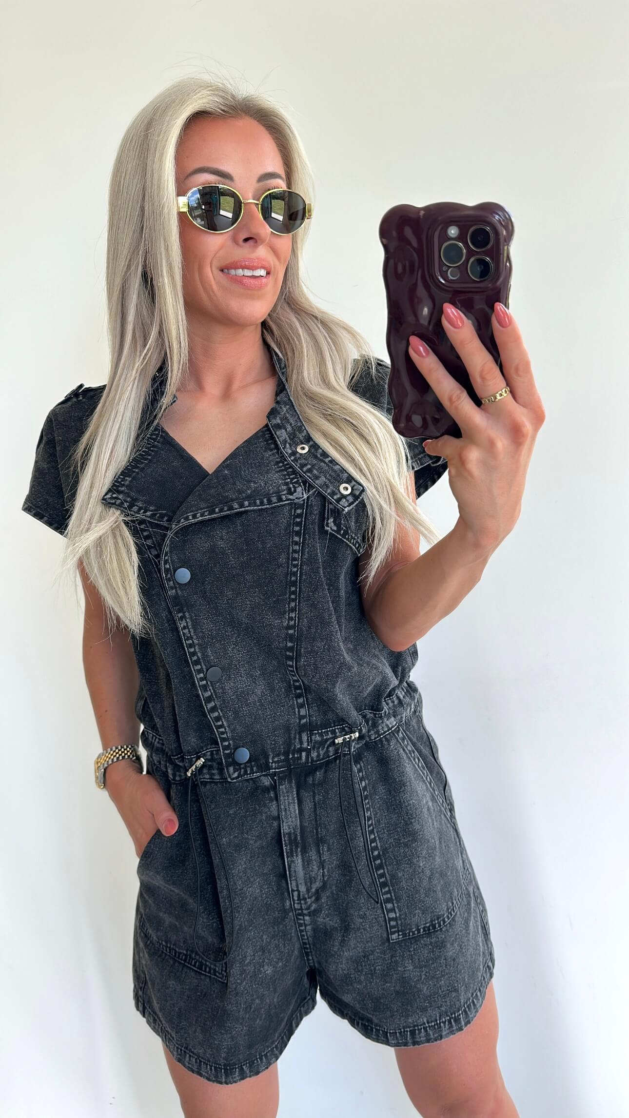 PIXIE Playsuit - washed black