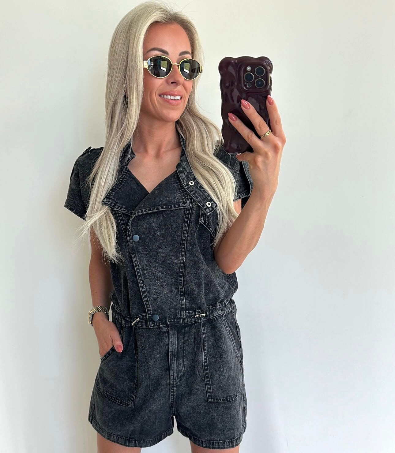 PIXIE Playsuit - washed black