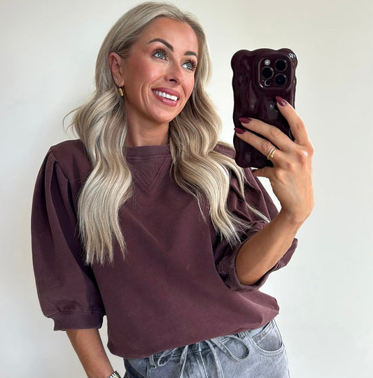 PAULA Sweater - washed burgundy