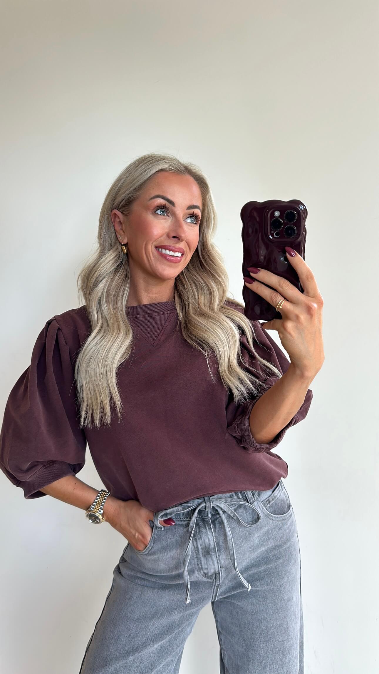 PAULA Sweater - washed burgundy