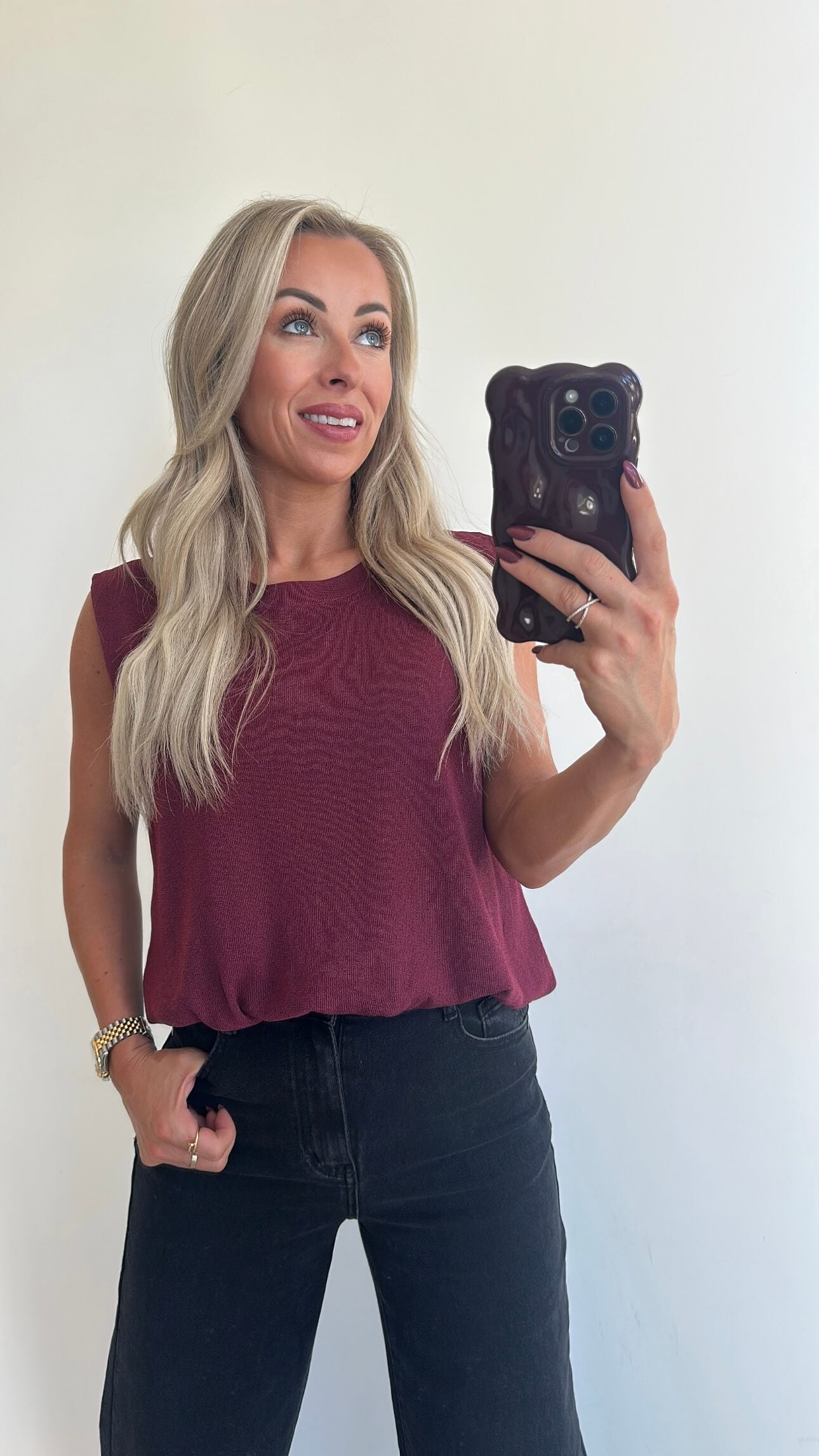 TRACIE Top - bordeaux