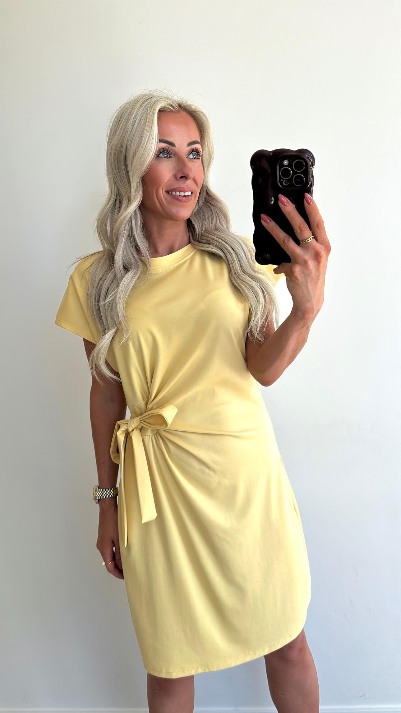 DILA T-shirt Dress - yellow