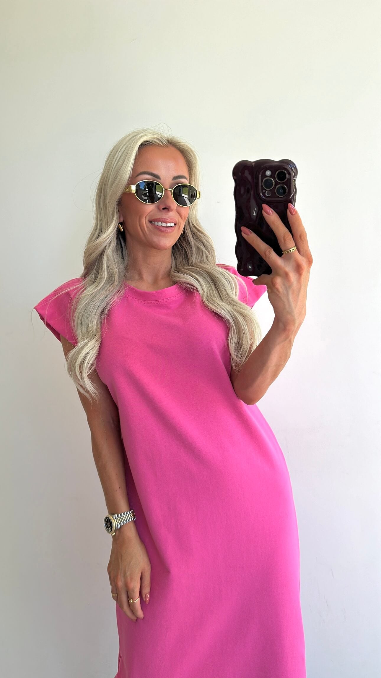 TRIXIE T-shirt Dress - candy pink