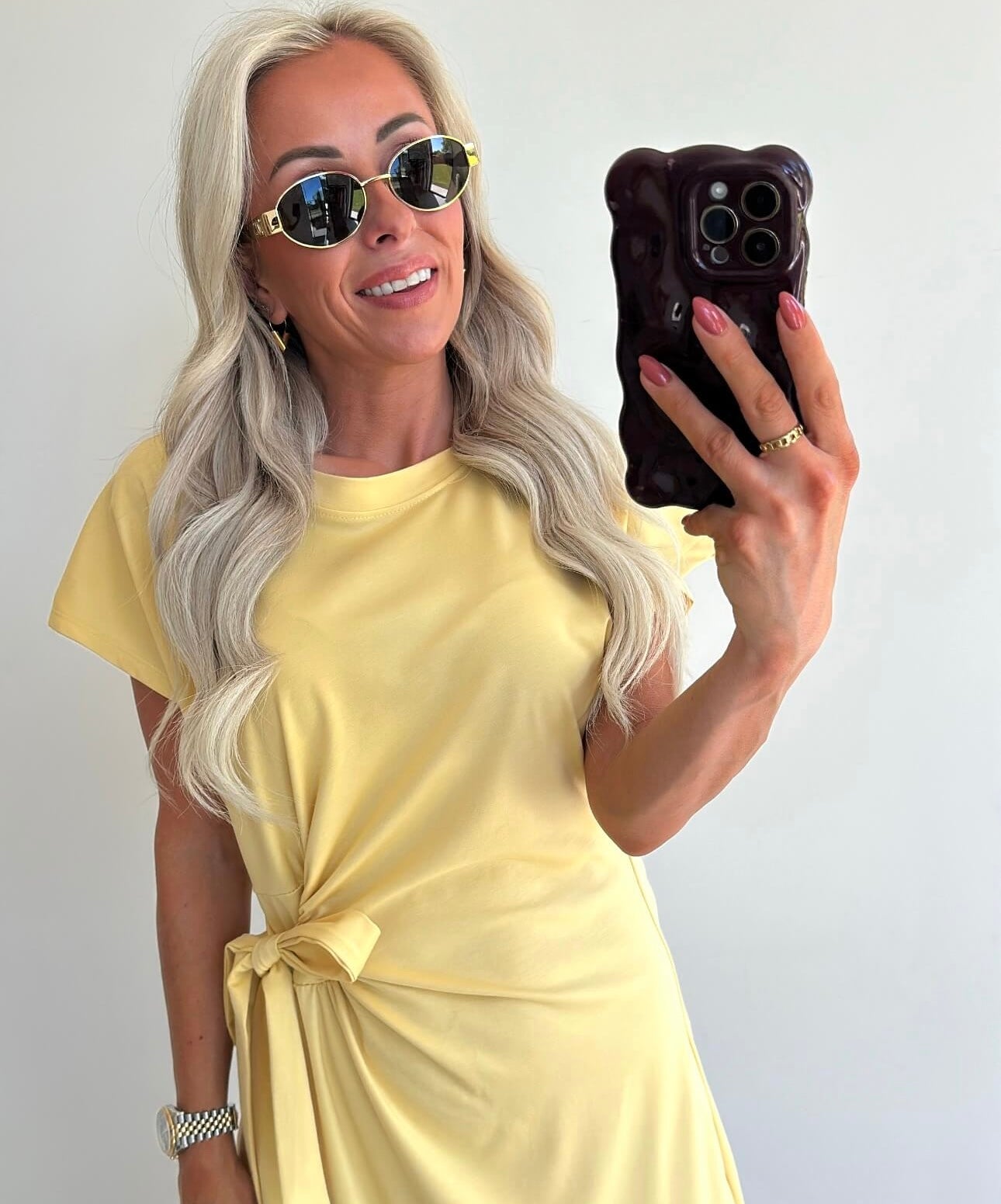 DILA T-shirt Dress - yellow