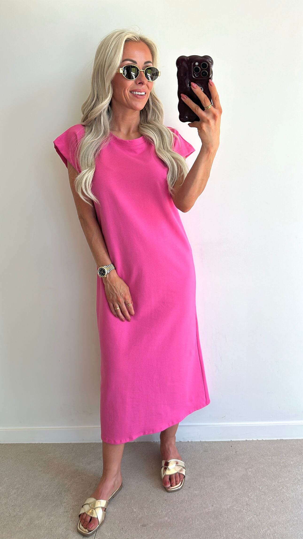 TRIXIE T-shirt Dress - candy pink