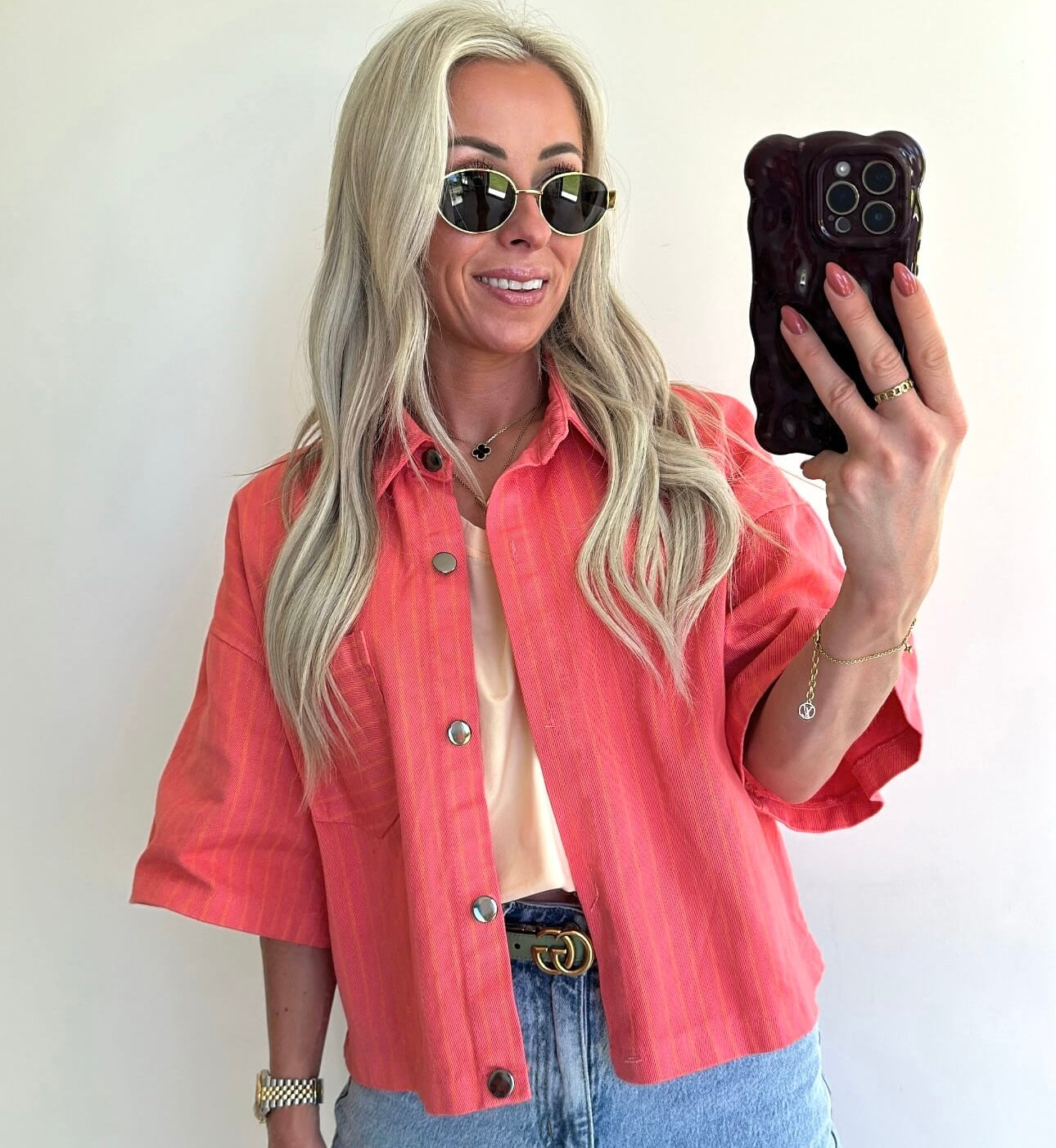 JUNIE Jacket - coral/fluo orange