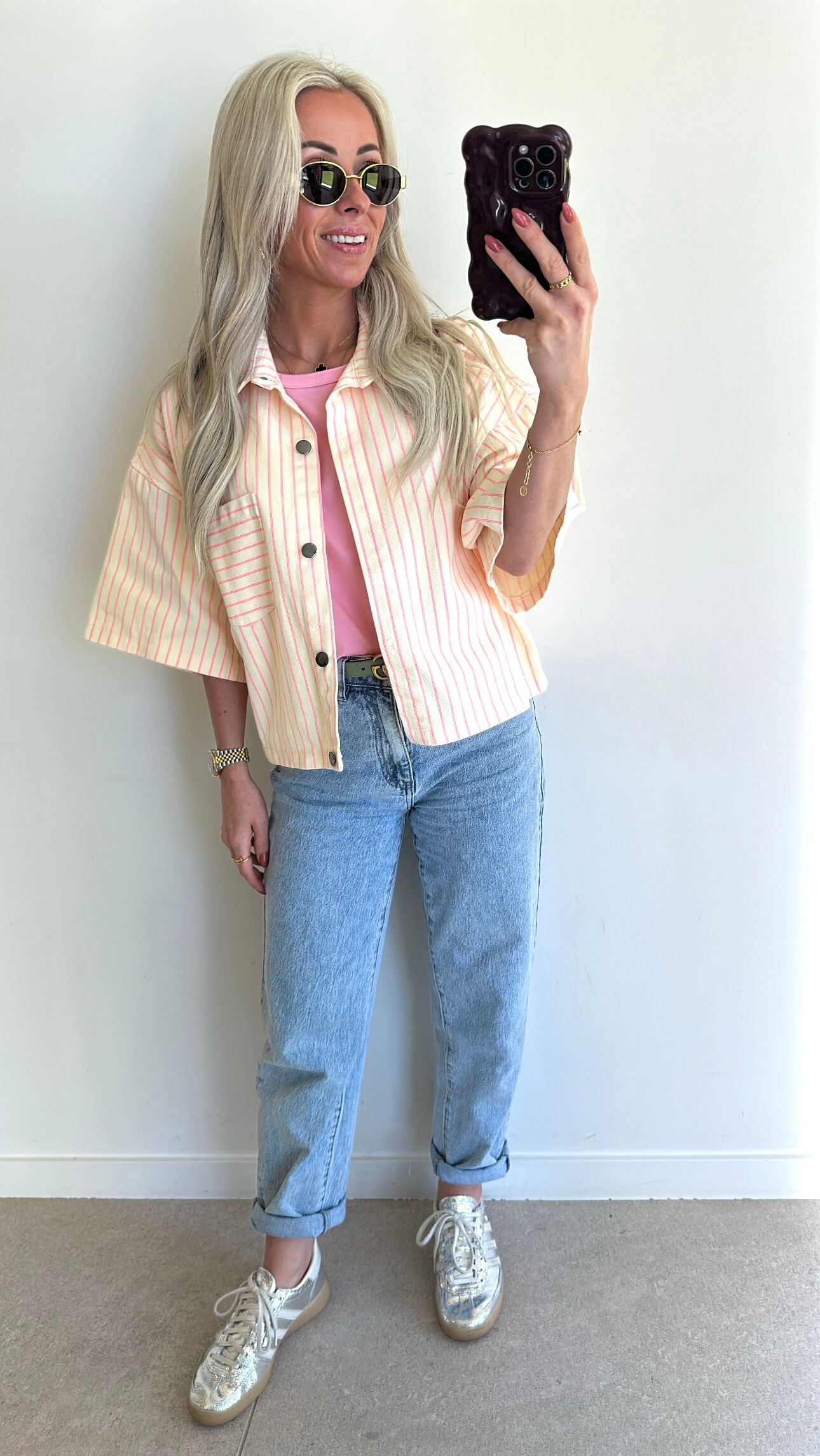 JUNIE Jacket - vanilla yellow/fluo pink