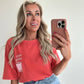 OUT OF OFFICE T-shirt - coral