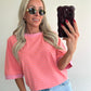 STRIPIE T-shirt - pink/fluo orange