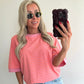 STRIPIE T-shirt - pink/fluo orange