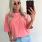 STRIPIE T-shirt - pink/fluo orange
