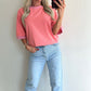 STRIPIE T-shirt - pink/fluo orange