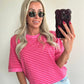 STRIPIE T-shirt - pink/red