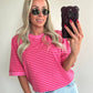STRIPIE T-shirt - pink/red