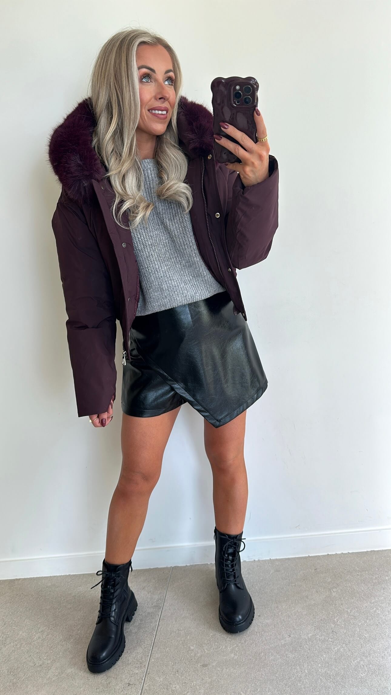 CARRIE Coat - burgundy