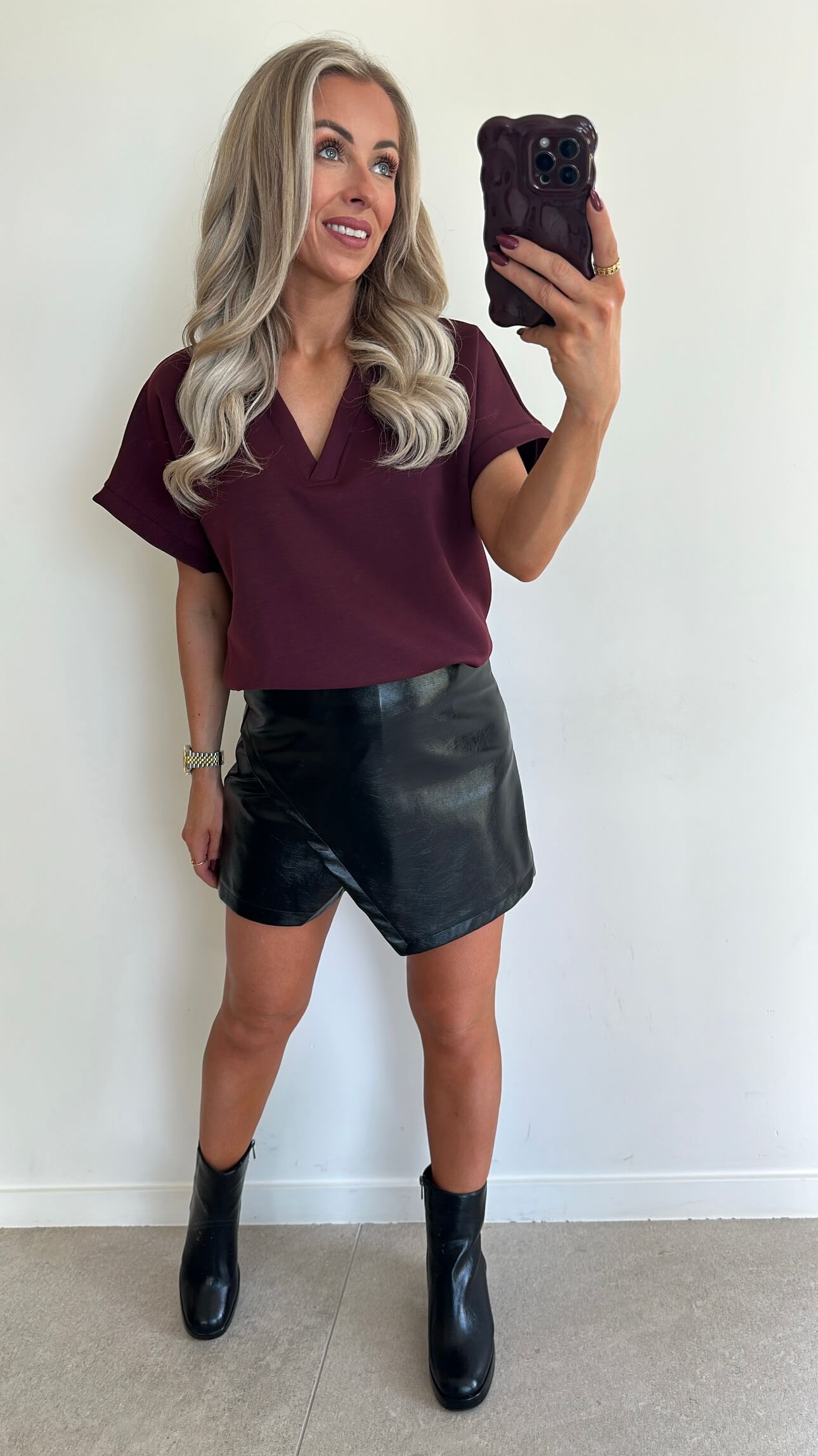 VIV Sweat Top - dark burgundy