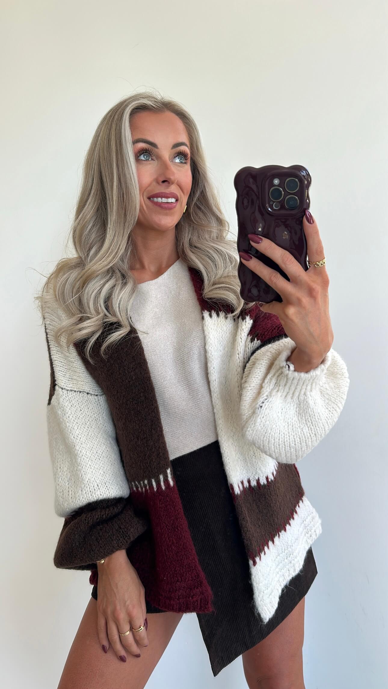 CAMMIE Cardigan - bordeaux