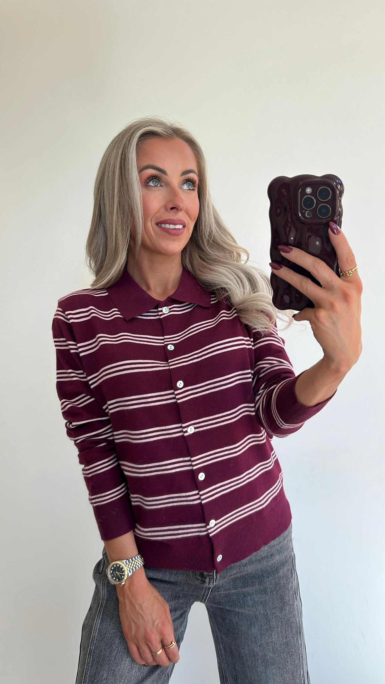 PARKER Polo - burgundy/pink