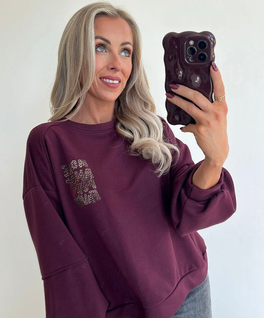 AMOR Sweater - burgundy