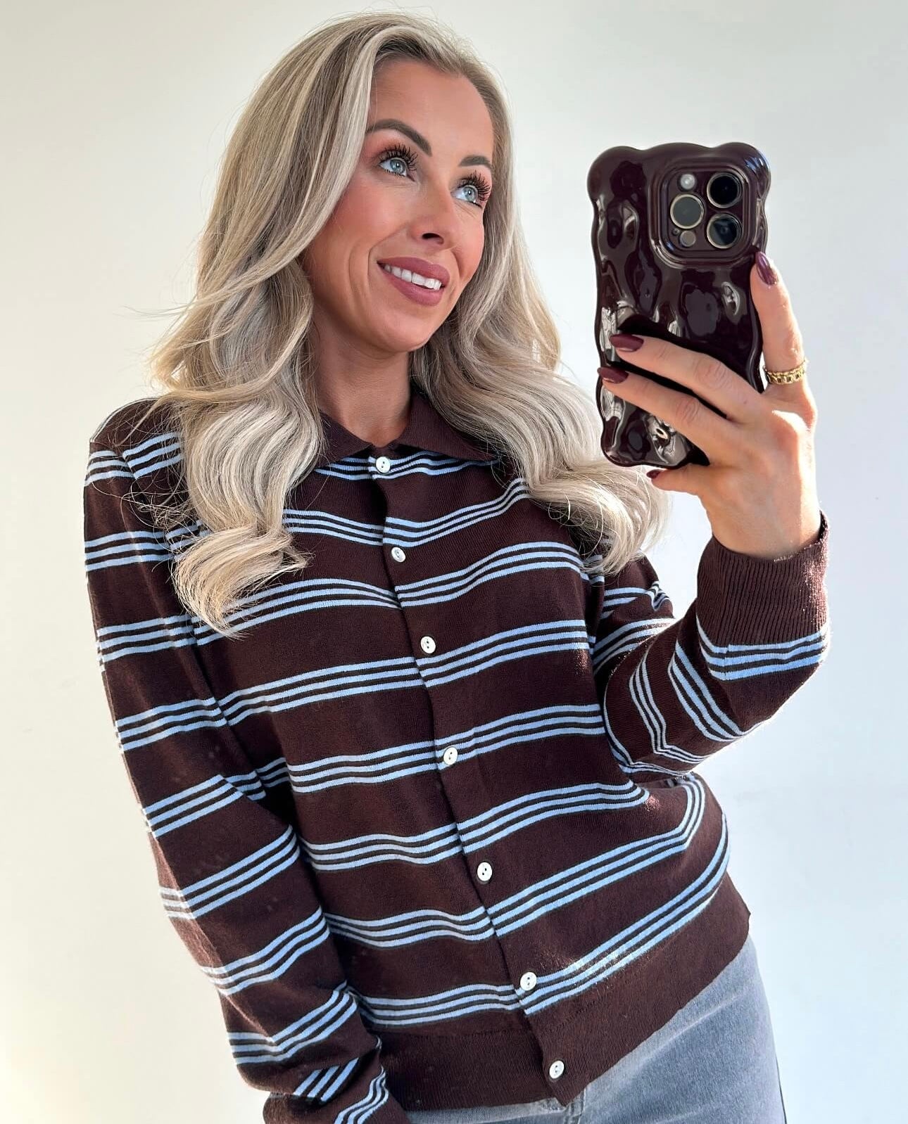 PARKER Polo - brown/blue