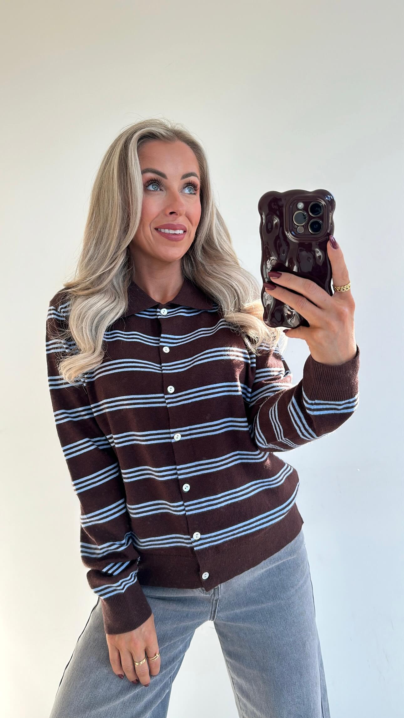 PARKER Polo - brown/blue