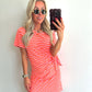CANDIE Dress - pink/fluo orange