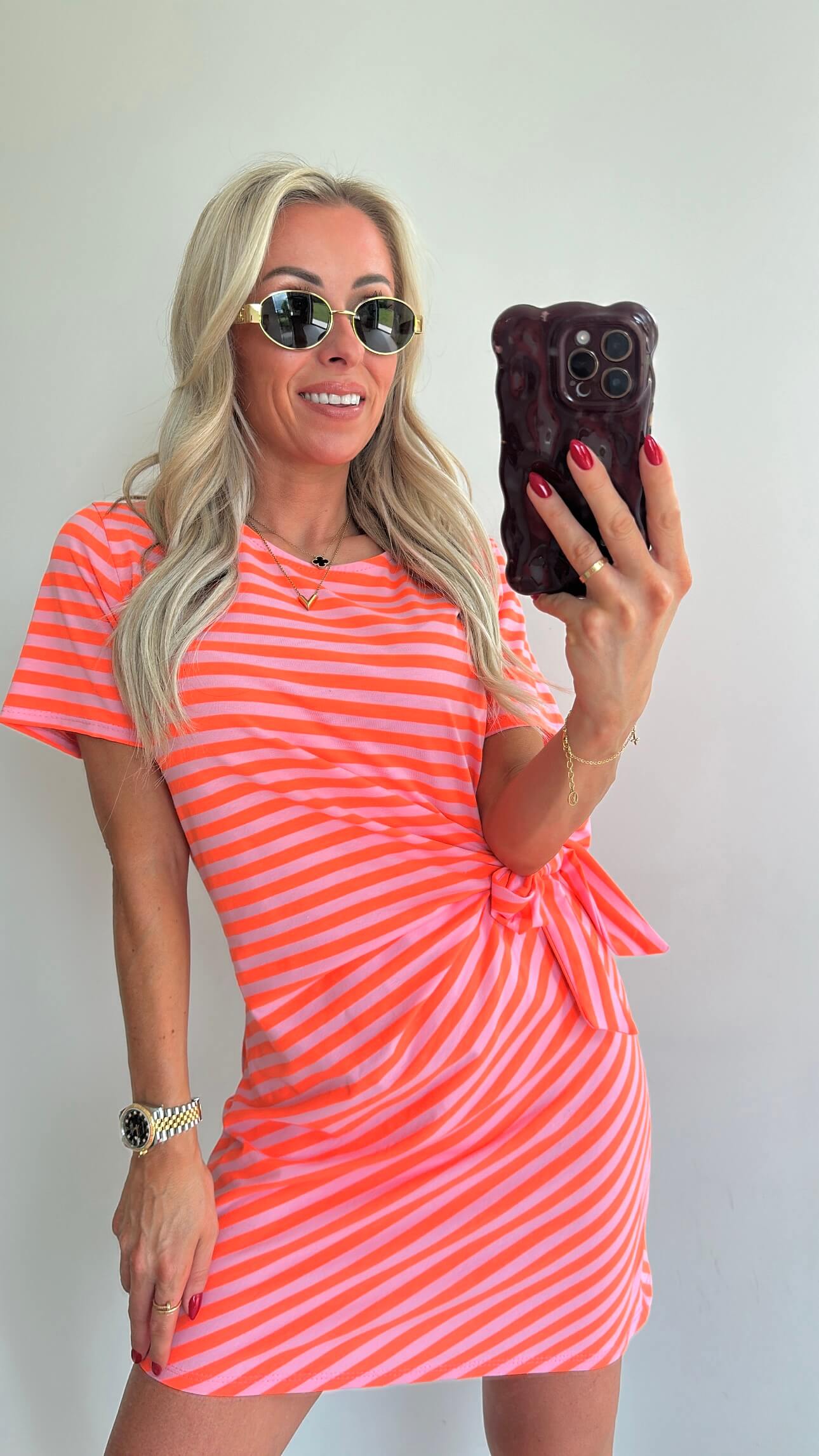 CANDIE Dress - pink/fluo orange