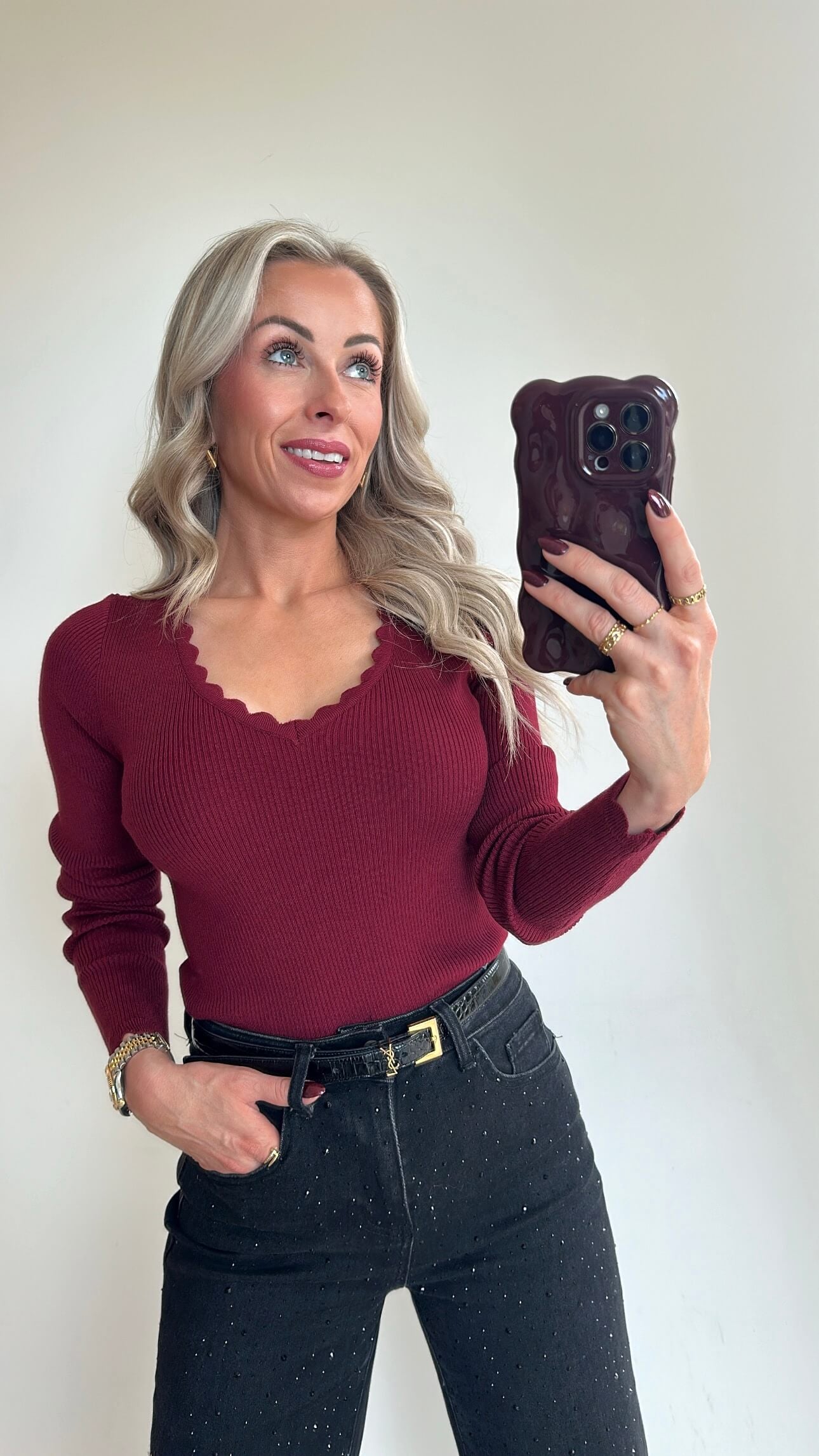 TILLIE Top - bordeaux