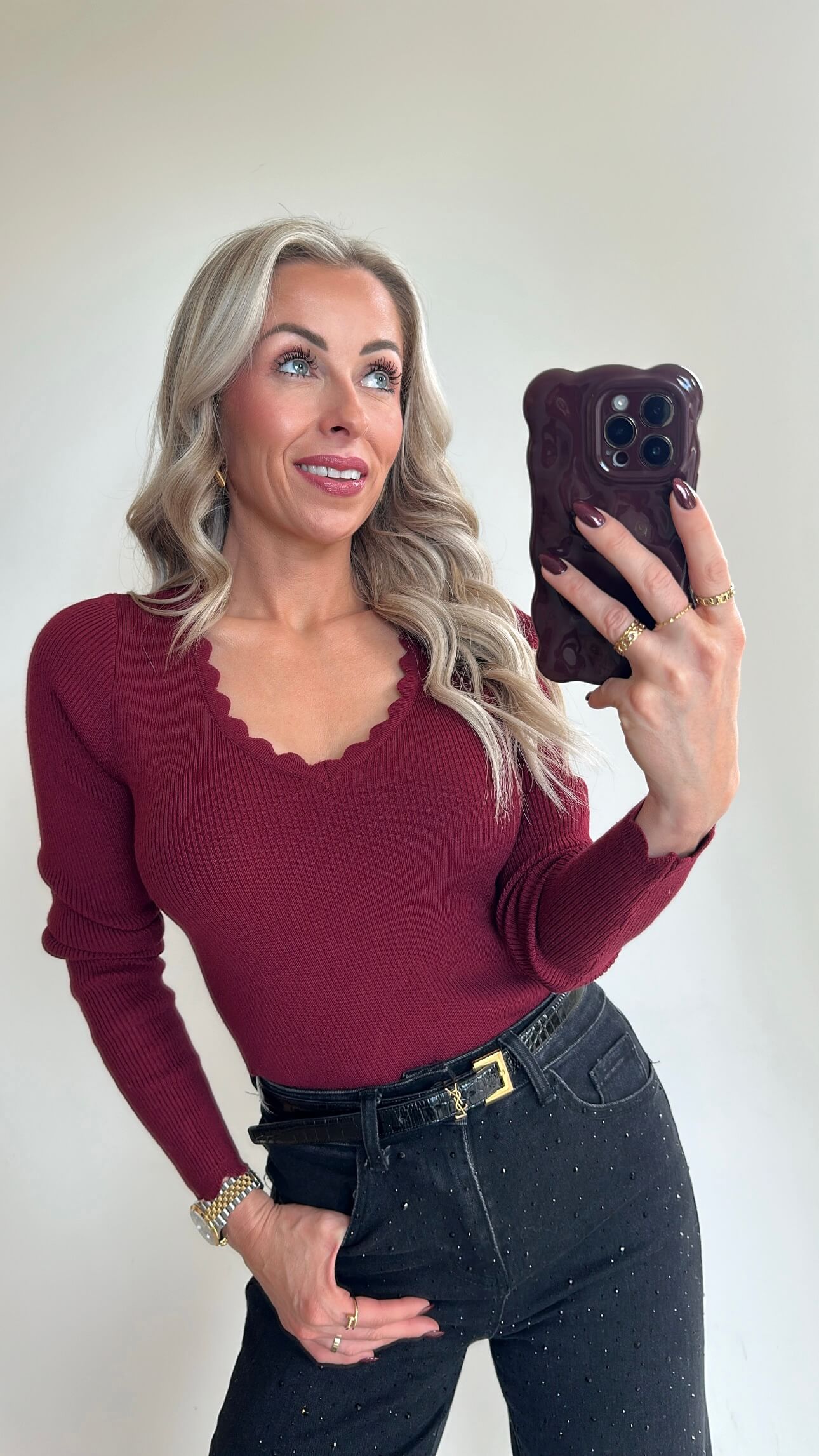 TILLIE Top - bordeaux